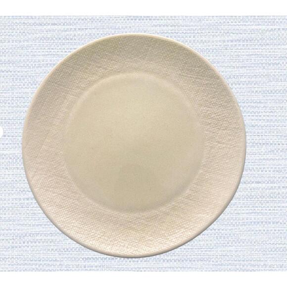 Poc à Poc France 1999 Linen-Texture Stoneware Dinner Plates Set of 8, 9” - Picture 3 of 14
